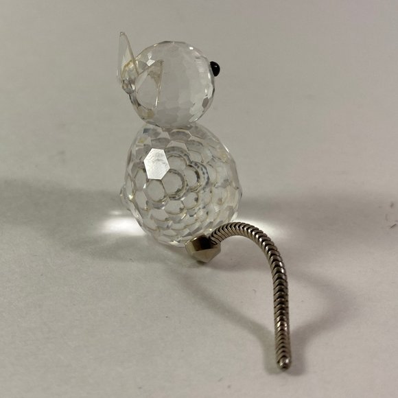 Swarovski Crystal Mini Cat Figurine 1982 metal Chain Austria 1.25 inches - Picture 6 of 9
